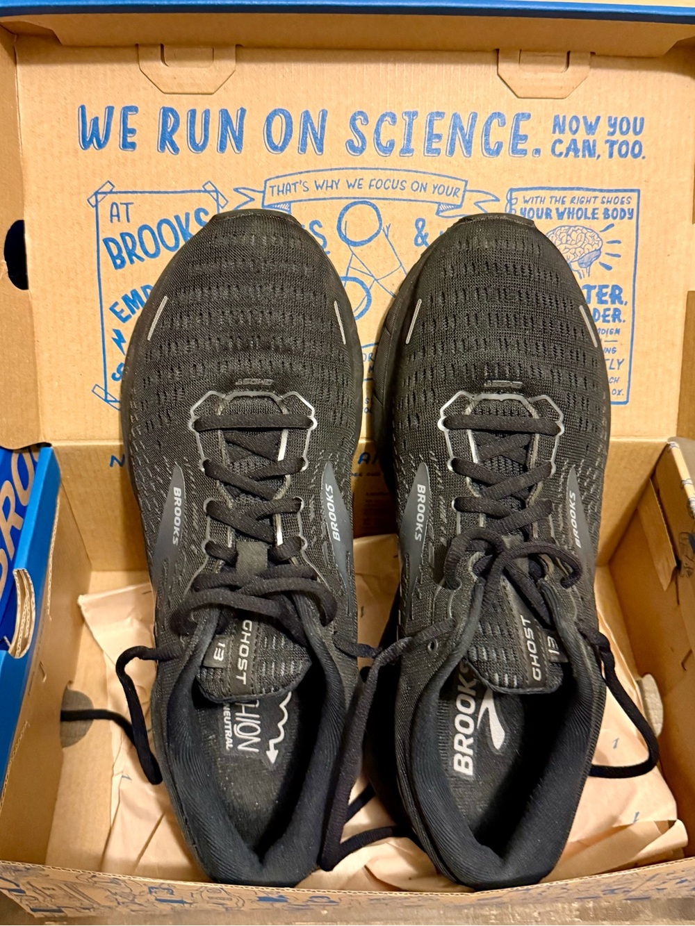 Brooks Ghost Ladies Running Shoes - Black 9.5